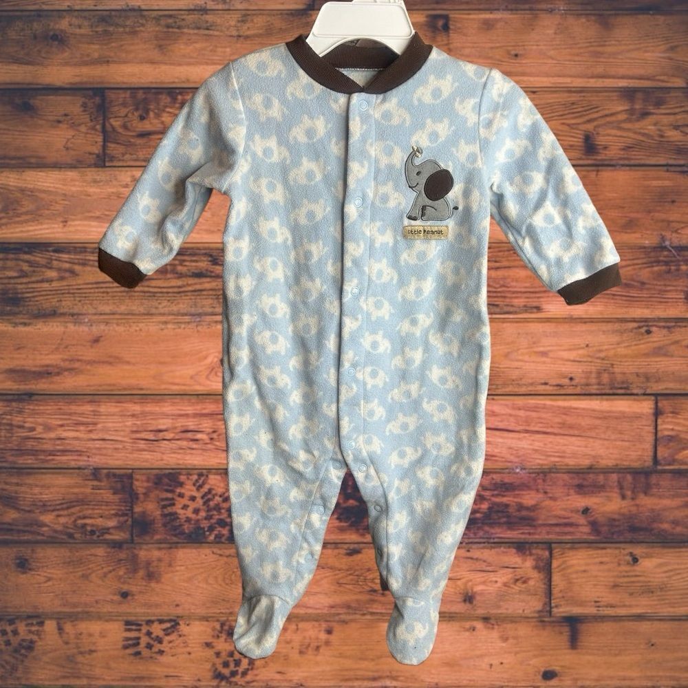 5 for $25🔥6-9 Months Carter's Elephant Print Blue Fleece Jumpsuit